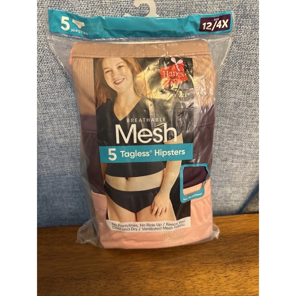 Hanes Just My Size Mesh Hipsters Tagless  12/4X New 12 4X Plus‎